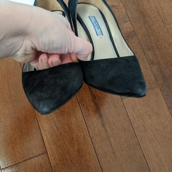 Prada women's black suede heels in size 37 - Picture 5 of 11